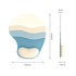 A lightweight bean gel pad with wavy blue and cream design, measuring 190mm by 225mm and 3mm thick.