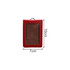A red PU leather ID card holder with a clear window and stitching details, measuring 7cm by 10cm.