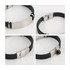 A colour engraved bracelet featuring a sleek black band and polished metallic elements, showcasing a logo.