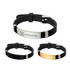 A Metal Silica Bracelet featuring a black strap with silver and gold accents, and a branded logo plate.