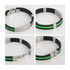 A silicone bracelet featuring a sleek design with black and vibrant green accents, finished with a silver clasp.