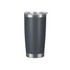 A drink bottle featuring a 600ML stainless steel double wall design in dark grey, with a clear lid and metallic base.