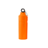 A drink bottle in bright orange with a black cap and a metal clip, designed for hydration on the go.