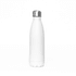 A drink bottle in white with a stainless steel lid, featuring a sleek, insulated design.