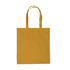 A mustard yellow tote bag with two sturdy handles and a simple design. It features a branding logo.