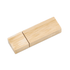 A bamboo USB flash drive in a rectangular shape with a natural wood finish and a branding logo.