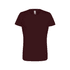 A maroon women's essential t-shirt with a round neckline and short sleeves, featuring a small logo.