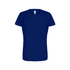 A navy blue women's essential t-shirt with a round neckline and short sleeves. It features a logo.
