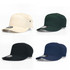 A collection of caps featuring four colours: cream, dark green, black, and navy, each with a logo.
