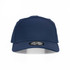 A navy blue cap featuring a structured design and a branded inner label. Ideal for headwear promotion.