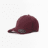 A maroon brushed cotton baseball cap with a logo on the front and a curved brim.