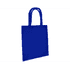 A blue tote bag with two handles and a simple design, featuring a logo on one side.