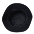 A black Terry Bucket Hat with a wide brim and a textured interior, featuring a logo on the inside.