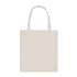 A beige hemp tote bag without a gusset, featuring two shoulder straps and a plain design.