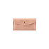 A pink PU leather glasses pouch with a gold snap closure, featuring a smooth texture and a simple design.