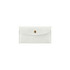 A white PU leather glasses pouch with a snap closure and a gold button detail, featuring a smooth finish.