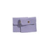 Two square PU leather jewelry pouches in light purple, featuring a snap button closure and a simple design.