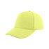 A PU leather baseball cap in bright yellow with a curved visor and an adjustable strap at the back.