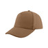 A tan PU leather baseball cap with a curved brim and stitched detailing. It features a logo on the side.