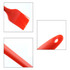 A red pastry brush with silicone bristles and a comfortable handle featuring a hole for hanging.