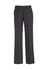 Womens cool stretch adjustable waist pant in dark grey with a classic straight leg design and subtle branding.
