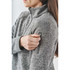 A women's Avalante full zip fleece jacket in grey, featuring a zippered sleeve pocket and a high collar.