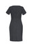 A short sleeve shift dress in dark grey wool stretch with a fitted silhouette and back zip closure.