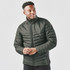 Men's Montserrat Thermal Jacket in dark green, featuring a zip-up front, quilted design, and a logo on the chest.