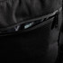 A black shoulder bag featuring an RFID protection pocket and a zip closure. The bag has a textured fabric.