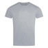 A light grey men's active sports T-shirt with a round neckline and short sleeves, featuring a small brand logo.