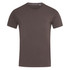 A khaki crew neck t-shirt with short sleeves and a subtle logo detail.