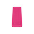 A pink heat-resistant silicone mat pouch with a textured wave pattern. It features a branding logo.
