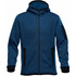 A blue men's hoody with a zip front, featuring black accents and pockets, perfect for casual wear.