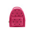 A pink EVA holes backpack with a textured front and multiple holes for ventilation features a small front pocket and a top handle.