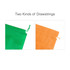 A green and an orange non-woven drawstring bag displayed side by side, each featuring a different drawstring design.