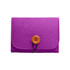 A purple felt essential oil bag featuring a button closure. The bag is compact and made from soft material.