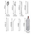 A stainless steel flatware set featuring a spoon, fork, knife, straws, and a cleaner, all in silver, with a carrying case.