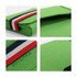 A green felt travel organiser with a striped band and a logo. Compact and designed for essential oils storage.