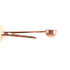 A copper coffee measuring spoon with a clip, featuring a curved scoop and textured grip for convenience.
