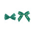 Two green adhesive bows, one larger and one smaller, both featuring text in gold. One has "Forward" and the other "Chocolate".