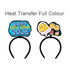 A black custom felt headband featuring colourful designs: "Happy New Year 2026" and various fruit illustrations.
