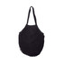 A black mesh grocery bag with a spacious inner compartment and two sturdy handles for easy carrying.