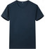 A navy blue dryfit tee shirt featuring a round neck and short sleeves. It has a logo on the front.