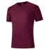 A maroon dryfit tee shirt with a simple design, featuring short sleeves and a round neck. It has a logo on it.