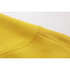 A close-up view of a bright yellow hoodie, featuring a smooth texture and stitched detailing.