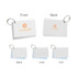 A7 PP cover index cards on a ring, featuring blank, lined, and grid formats in white with an orange logo.