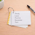 A7 index cards on a ring, featuring white and yellow card stock, with black text for study-related notes.