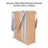 A small washable kraft paper bag in brown with grey cotton handles, featuring a logo. Dimensions: 390x330x105mm.