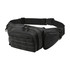 A black tactical fanny pack featuring multiple pockets and a textured front panel. It has an adjustable belt.