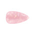 A teardrop-shaped, iridescent hair clip in soft pink, featuring a glossy finish. It includes a branding logo.